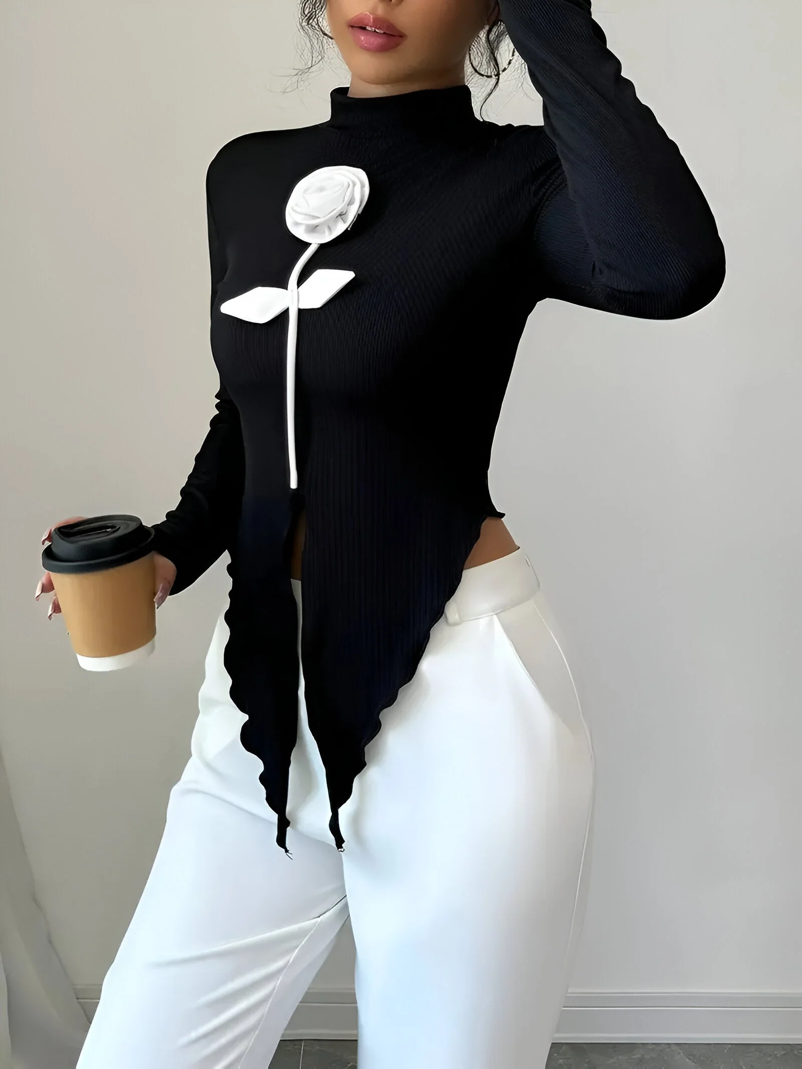 Bay - Elegant T-shirt met Hoge Kraag - Image 4