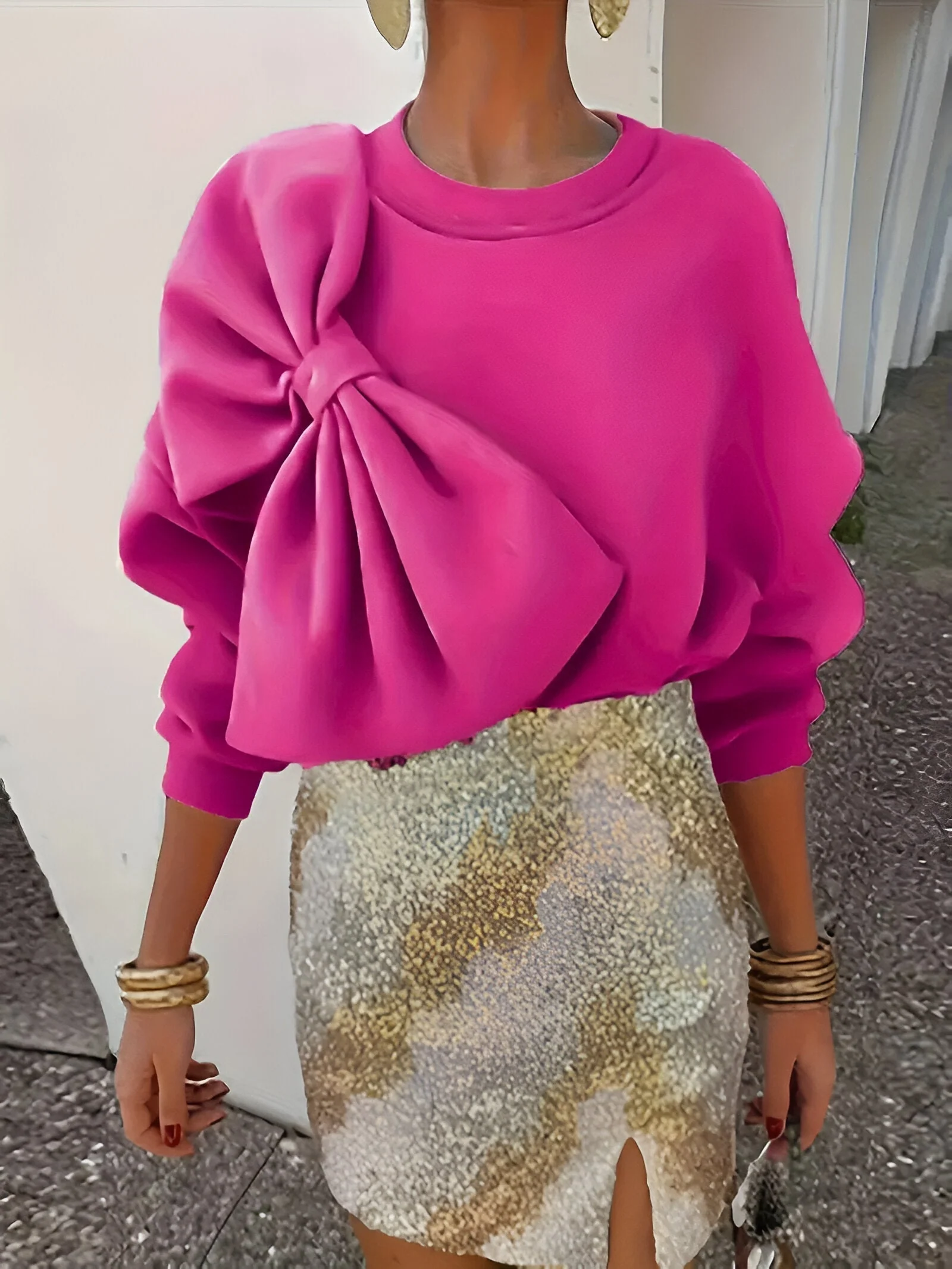 Blue - Sweatshirt met Strik - Image 4