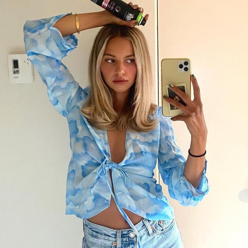 Celestine - Blouse met Wolkenprint - Image 4