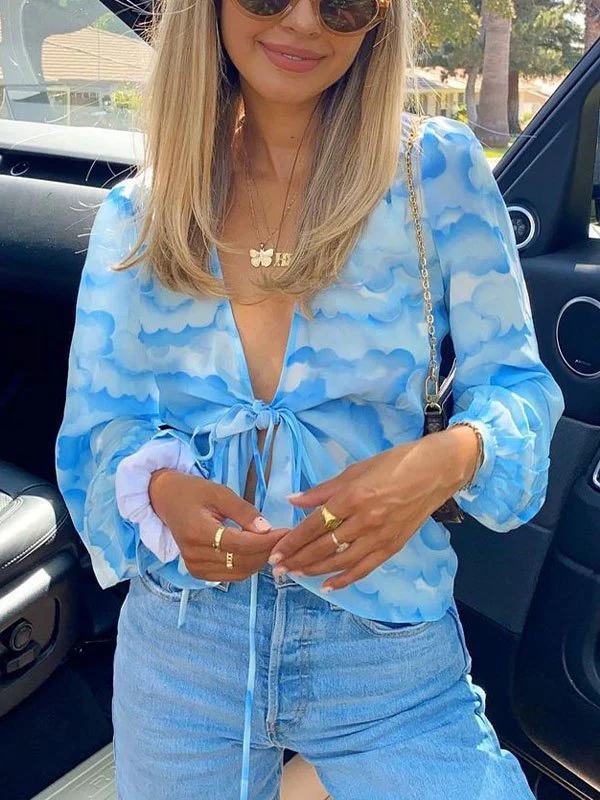 Celestine - Blouse met Wolkenprint - Image 5