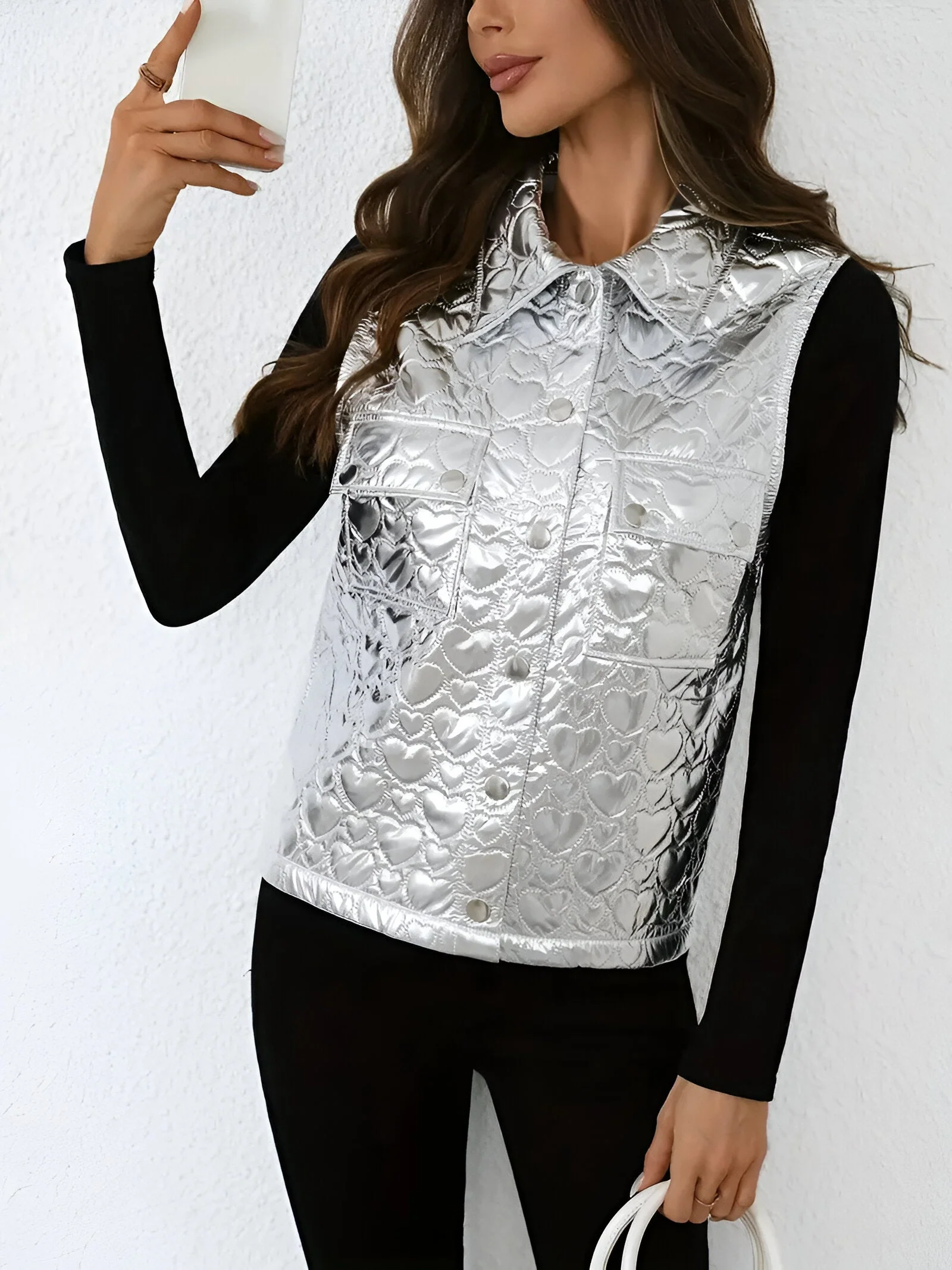 Charlize - Mouwloos Vest met Hartjespatroon - Image 3