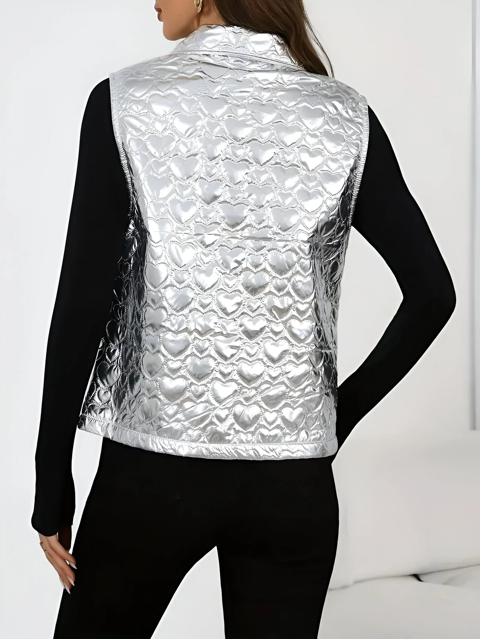 Charlize - Mouwloos Vest met Hartjespatroon - Image 5