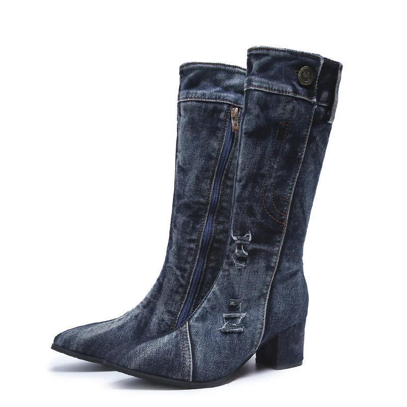 Daisy - Denim Statement Boots - Image 10