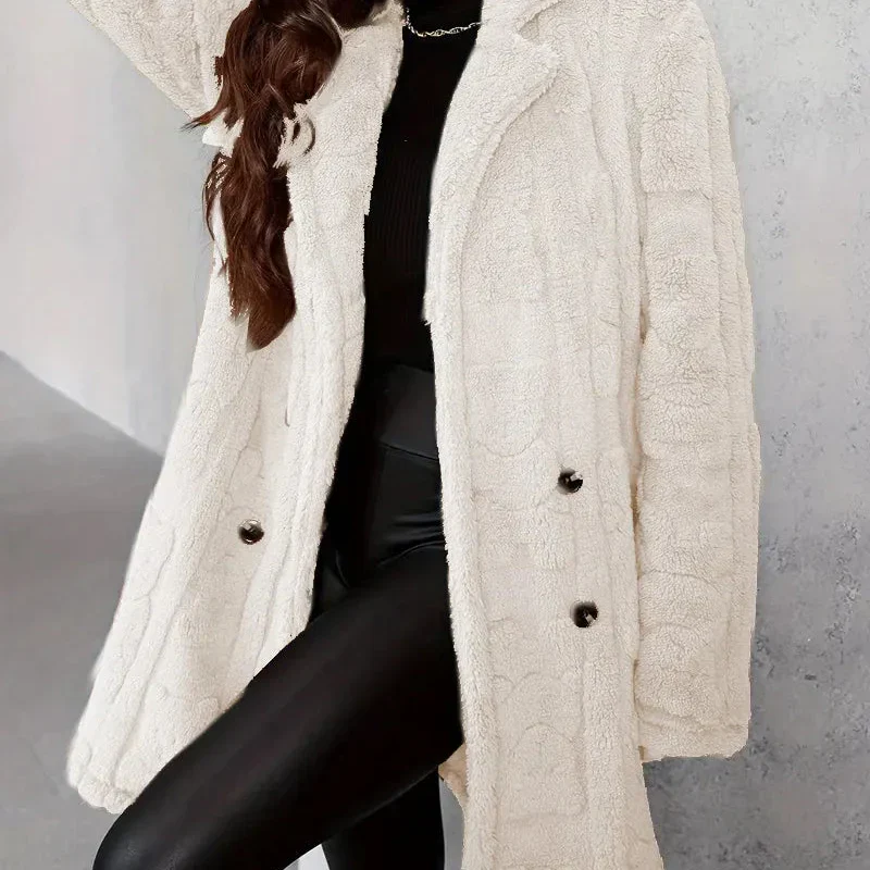 Dames Oversized Fleecejas – Zwart, Warm en Comfortabel voor Casual en Herfstgebruik - Image 5