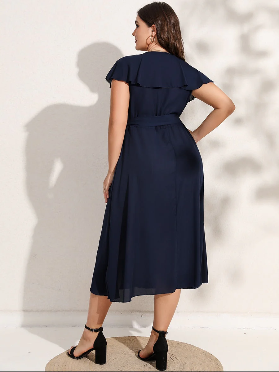 Elora - Wikkeljurk met Korte Mouwen en V-hals (Plus Size) - Image 6