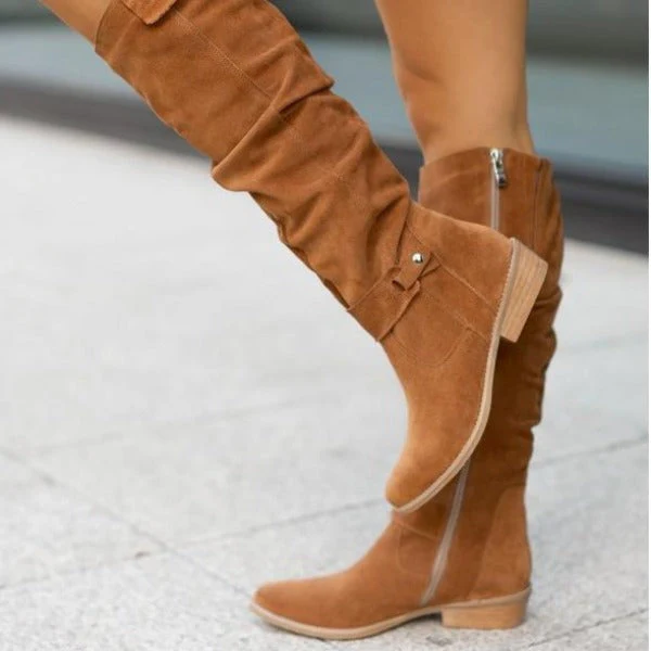 Livia - Trendy Kniehoge Laarzen met Lage Hak - Image 3