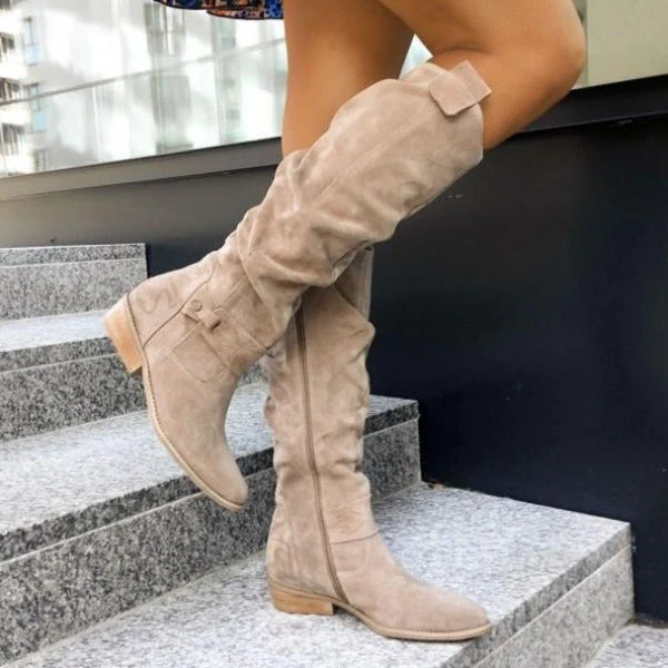 Livia - Trendy Kniehoge Laarzen met Lage Hak - Image 4