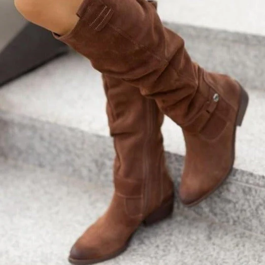 Livia - Trendy Kniehoge Laarzen met Lage Hak - Image 7