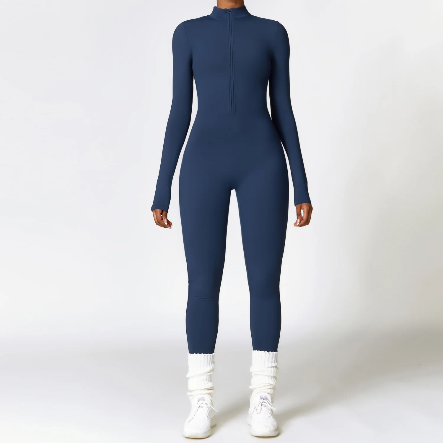 Winter Fleece-lined Yoga Jumpsuit Long Sleeve Warm - Image 10