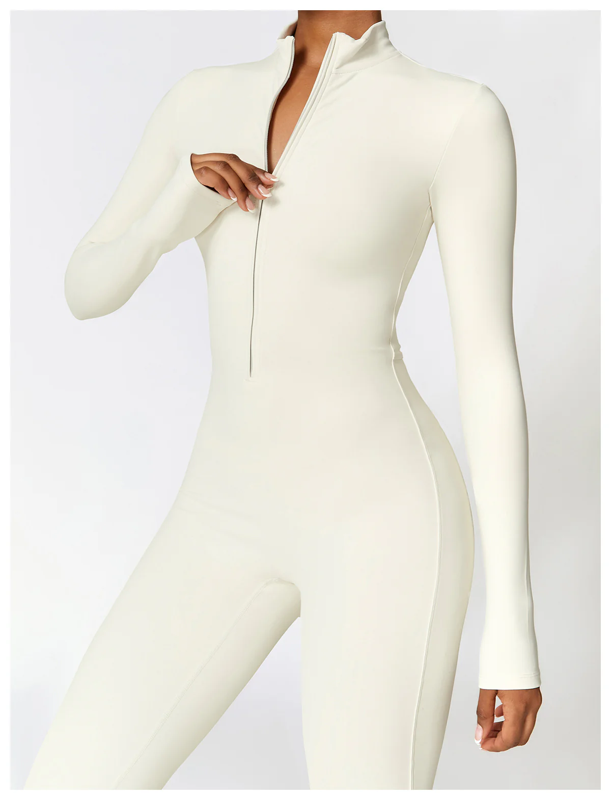 Winter Fleece-lined Yoga Jumpsuit Long Sleeve Warm - Image 4